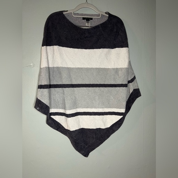 Barefoot Dream CozyChic ultra lite striped super soft poncho sweater - Picture 2 of 5